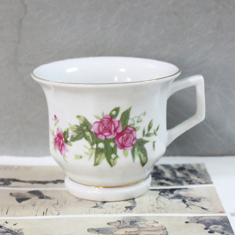 70年代景德镇牡丹花卉咖啡杯