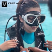 台北V.DIVE专业潜水镜面镜呼吸管套装 3D立体框架水肺深潜可配近视