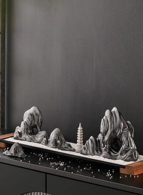 摆件鱼缸装饰假山小摆件创意微景观造景陶瓷客厅玄关中式装饰品