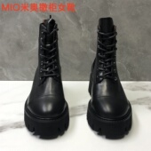 女靴真皮马丁靴女春秋季 MIO米奥正品 撤柜断码 厚底短靴女百搭舒适
