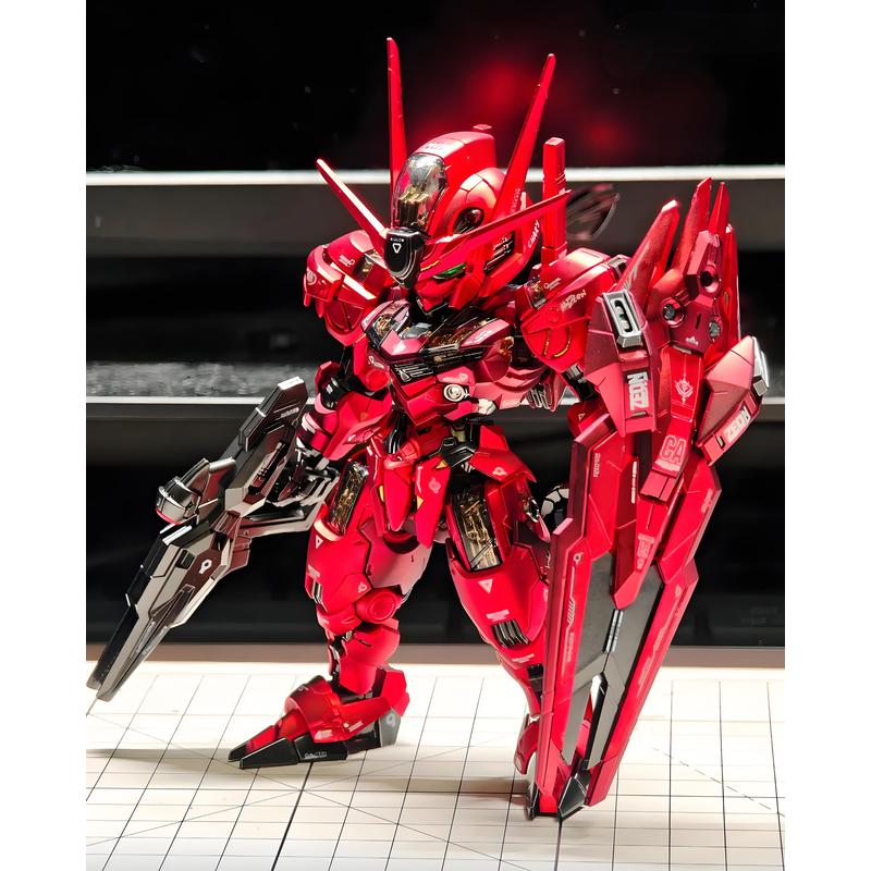 代工万代MGSD风灵高达 夏亚配色 水星的魔女Q版拼装模型改色