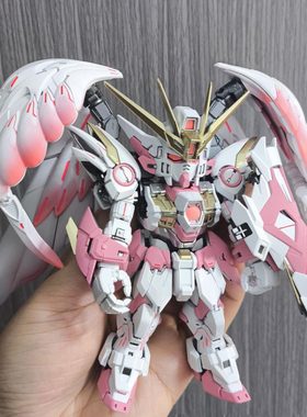 万代 MGSD飞翼零式 飞翼高达零式EW 樱花粉 改色 掉毛拼装模型