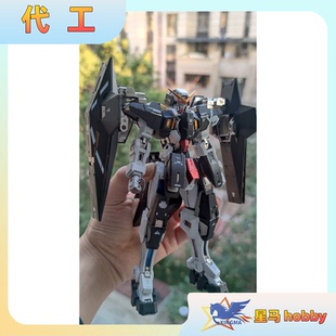 万代 MG 1/100 力天使高达 黑金配色 改色 GN-002高达OO拼装模型
