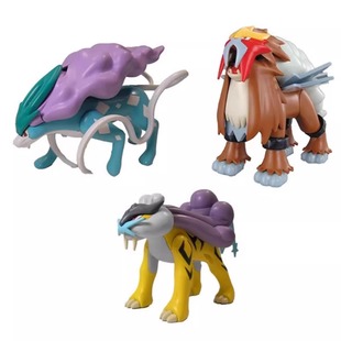 现货万代神奇宝贝精灵宝可梦三圣兽水君雷公炎帝收藏特选拼装模型