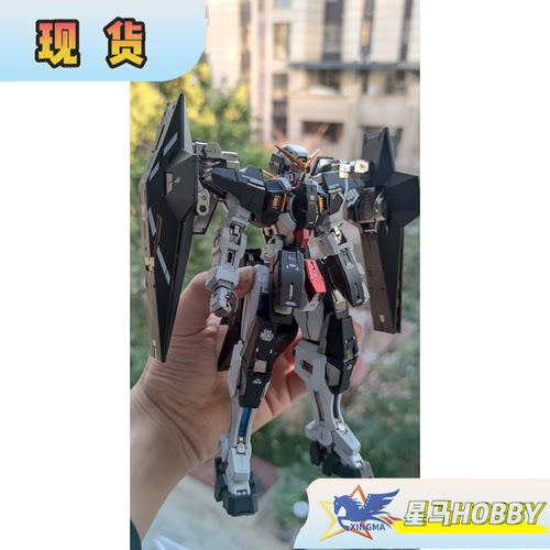 万代 MG 1/100 力天使高达 黑金配色 改色 GN-002高达OO拼装模型