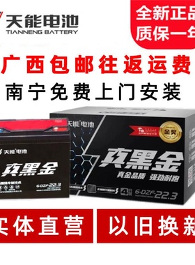 南宁天能真黑金石墨烯电池48V60V22Ah雅迪爱玛台铃小刀电动车电瓶