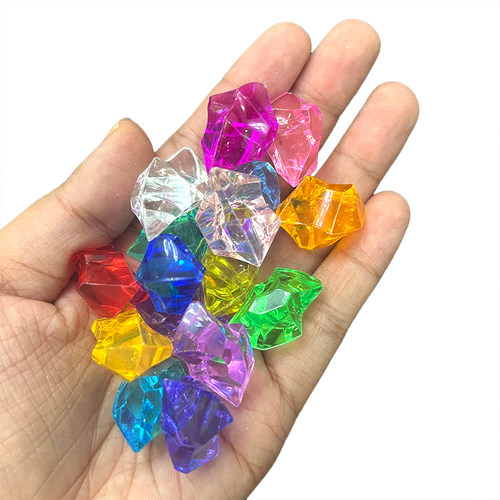 10粒大号25*18mm亚克力不规则透明碎宝石DTY配件桌游token标记物