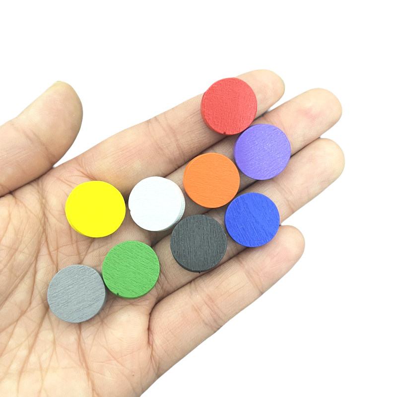 15*5mm木质圆柱角色伤害标记Token Mark Disc Hex 益智桌游配件图片