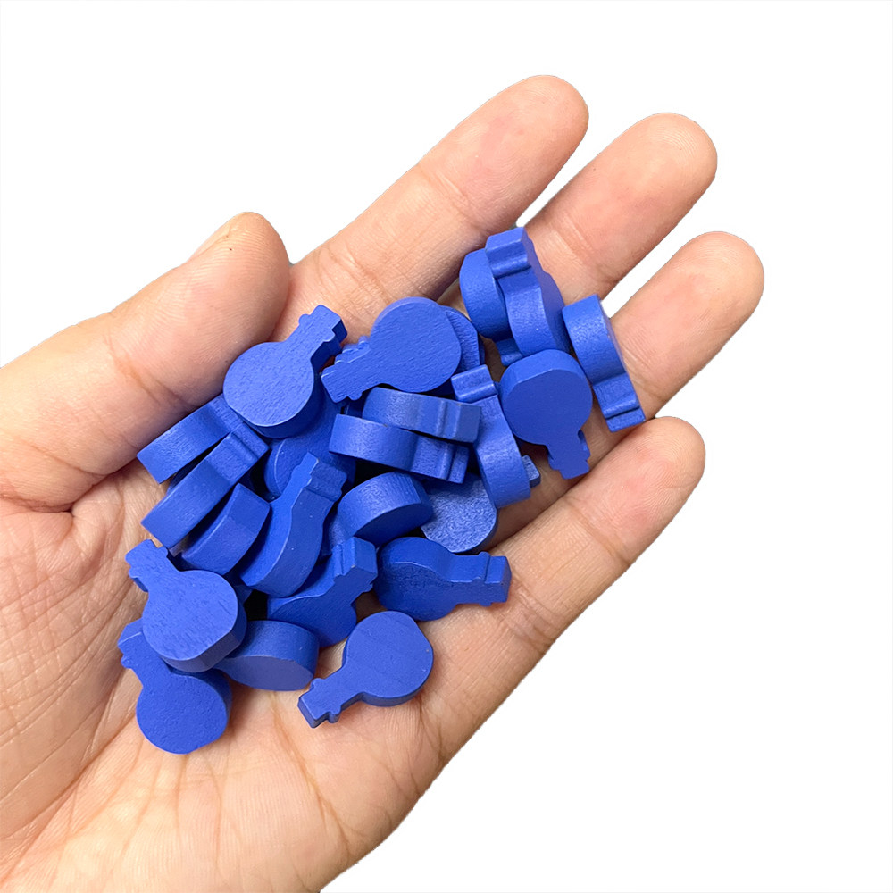 17mm蓝色药瓶桌游配件木质token标志物模型棋子计数自制diy实木图片