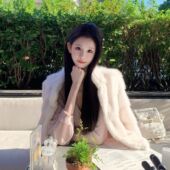 环保水貂毛仿皮草加厚立领保暖短款 秋冬时尚 小香风2025新款 外套女