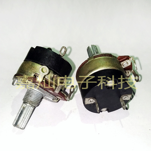 优质wh138串线脚带开关 单联可调电位器 焊脚电阻 花轴20mm B500K