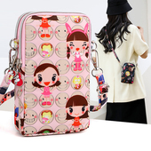 卡通手机包女斜挎小包单肩包挂脖便携竖款 钱包跑步手机袋迷你小包