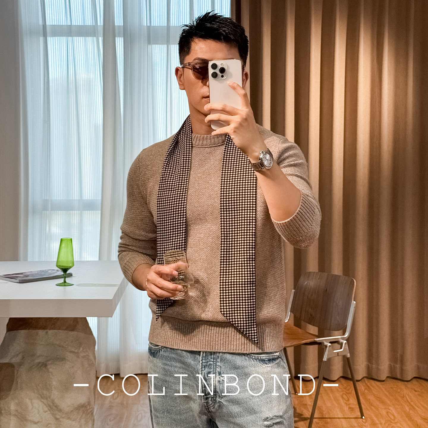 COLIN高档圆领新款套头针织羊毛衫简约休闲毛衣上衣男秋冬潮厚款