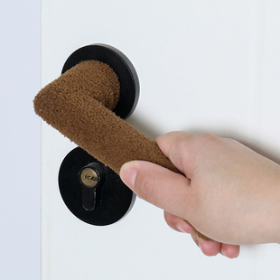 门把手套冬季仿毛绒加厚保暖防寒保护套卧室房门锁垫子入户门把套