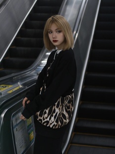 CAPSULE 复古豹纹中古斜挎单肩包设计原创饺子包 EVENTS胶囊事件