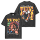 2PAC图派克Tupac西海岸嘻哈说唱美式 T恤复古水洗双面印花宽松短袖