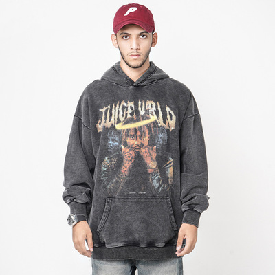 JuiceWrld美式复古水洗卫衣潮