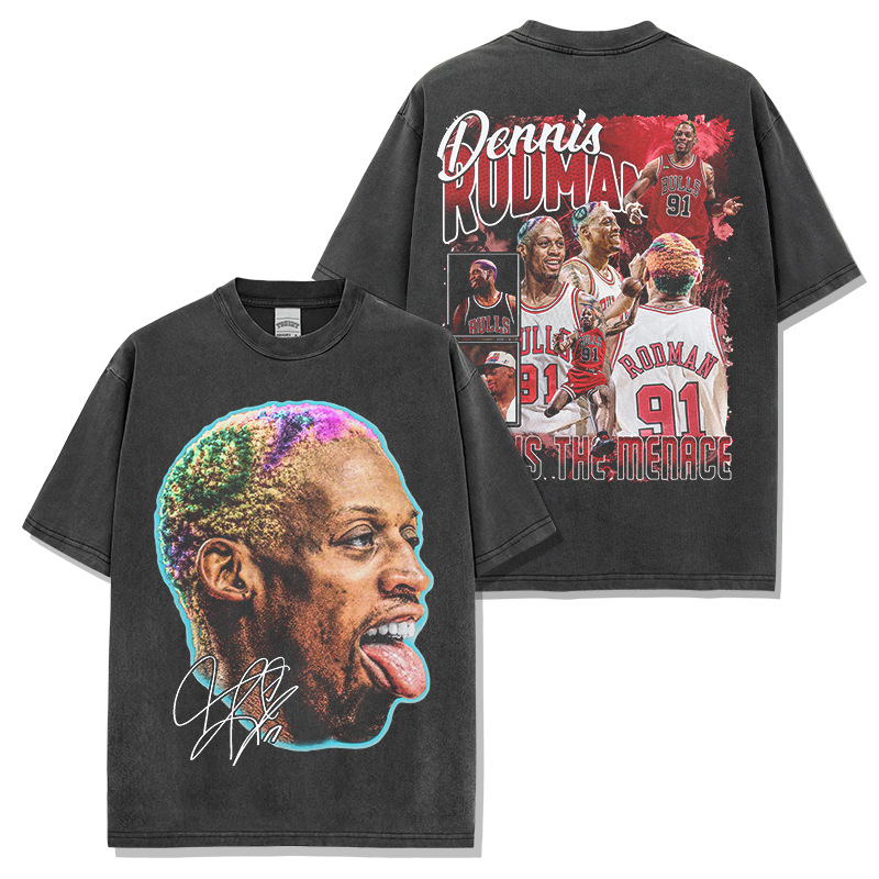 罗德曼Rodman美式球星水洗短袖潮