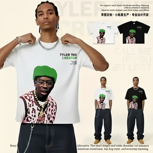 Tyler The Creator造物主泰勒BoxyFit短宽美式小领口cleanfit短袖