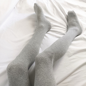平纹麻灰色打底袜棉秋冬加绒连裤 袜女士浅灰外穿百搭加厚连脚保暖