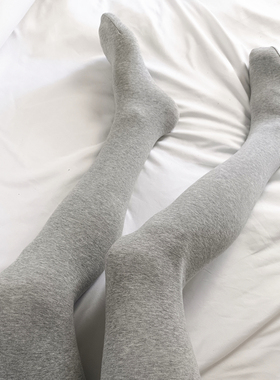 平纹麻灰色打底袜棉秋冬加绒连裤袜女士浅灰外穿百搭加厚连脚保暖