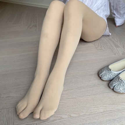 分趾袜肤色假透肉丝袜100D薄款大码天鹅绒连裤袜二指袜光腿神器女
