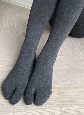 分趾袜麻灰色打底裤袜秋冬加绒连裤袜外穿加厚丝袜加绒保暖袜裤女