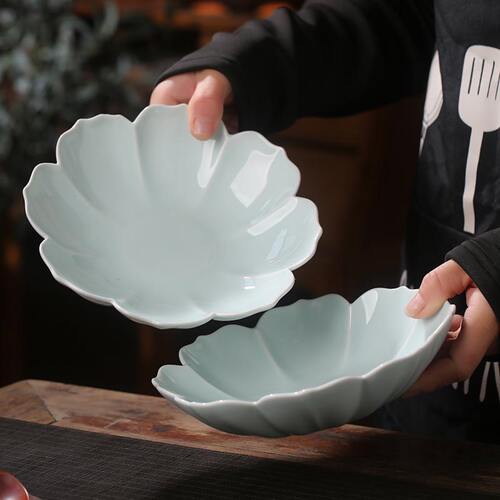 高温陶瓷中式釉下彩干果盘冷菜盘