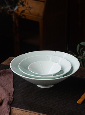 景德镇陶瓷斗笠碗家用釉下米饭碗汤碗面碗酒店凉菜餐具仿宋甜品碗