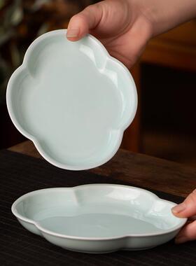 景德镇新中式影青陶瓷干果点心盘茶点盘果盘高甜品零食盘干泡壶承