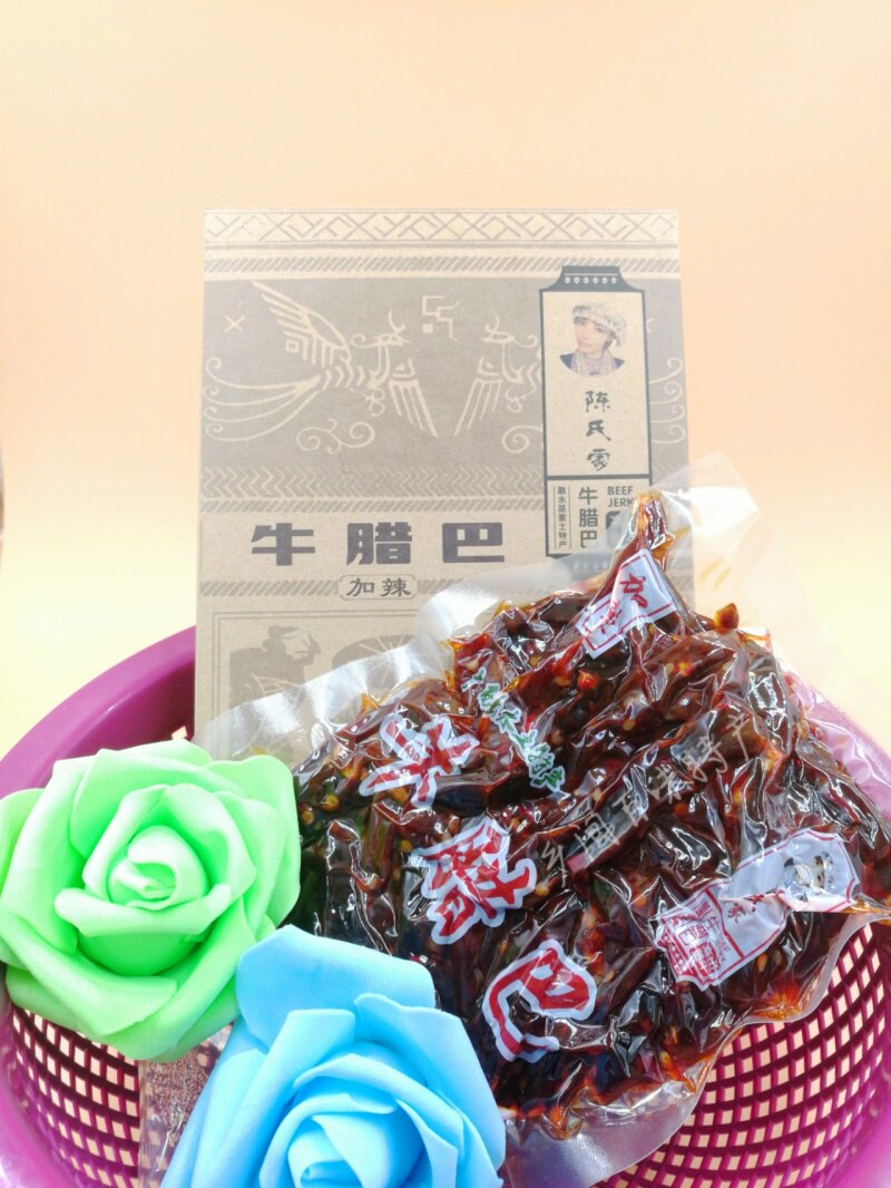 (加辣)广西融水特产陈氏家 牛腊巴家庭装牛肉条牛肉干 小吃零食