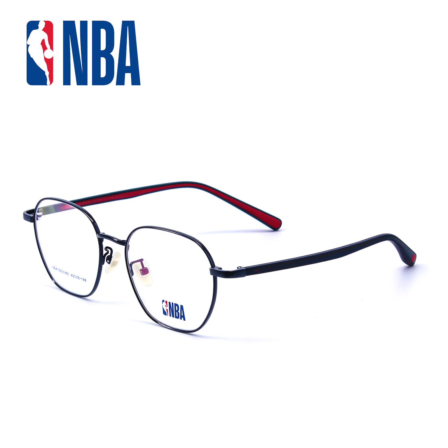 NBA3093 超轻全框纯钛近视眼镜架男女通用学生复古黑色银色金色框