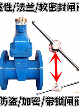 磁性锁闭阀防盗带钥匙法兰软密封闸阀JMZ45X加密供暖自来水表前阀