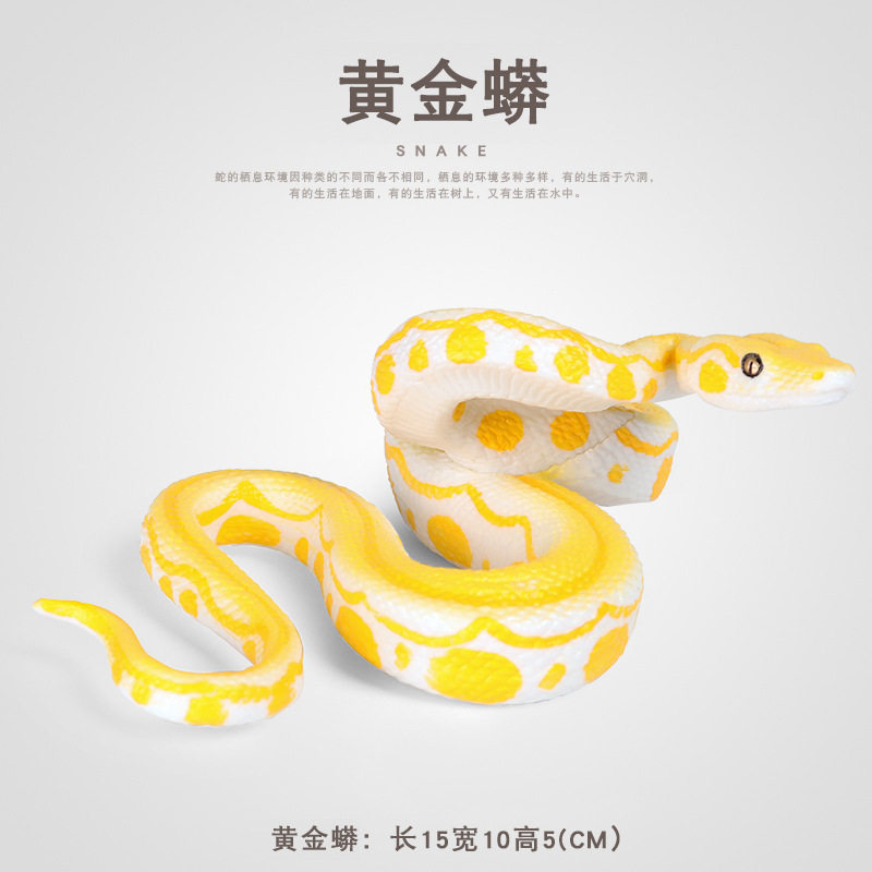 跨境仿真野生动物蛇玩具大蟒蛇黄金蟒模型认知爬行动物蛇整蛊玩具