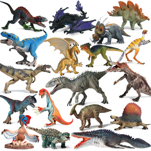 仿真恐龙霸王龙模型儿童恐龙玩具牛龙三角龙沧龙野生动物摆件套装