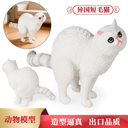 仿真实心动物模型异国猫咪短毛猫橘猫狸花猫布偶猫肥猫咖啡店摆件