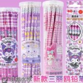 新款 3年级专用刻字铅笔定制三角杆 库洛米铅笔儿童幼儿园小学生12