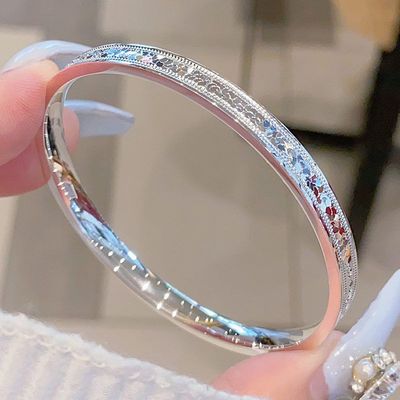 纯银手镯足9999足银女正品闭口
