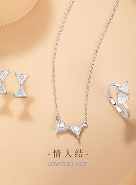 蝴蝶结纯银925项链女小众设计轻