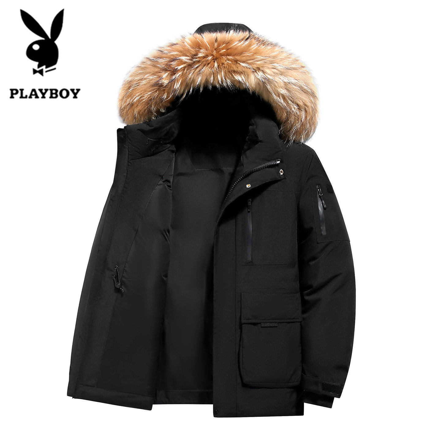 花花公子中老年羽绒服男士加厚中长款中年父亲爸爸装老人冬装外套,男装,羽绒服,淘宝优惠券,粉丝福利购,淘宝优惠卷