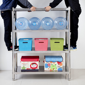 四层厨房收纳层架不锈钢微波炉烤箱架锅架子落地货架整理架储物架