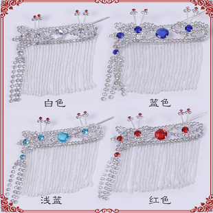 戏曲木钻头面头饰戏剧头饰鬓连 头面水钻京式鬓帘耳挖子