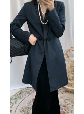 日本制vintage古着复古新中式Vivienne tam谭燕玉盘扣西装外套女