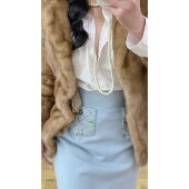 vintage中古百搭复古款 青果领水貂皮草外套女