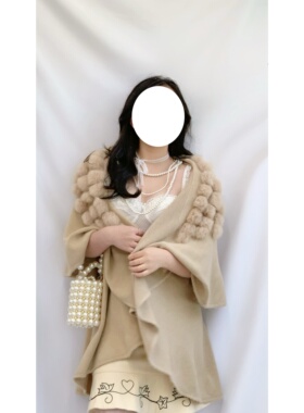 vintage中古法式优雅披肩斗篷女