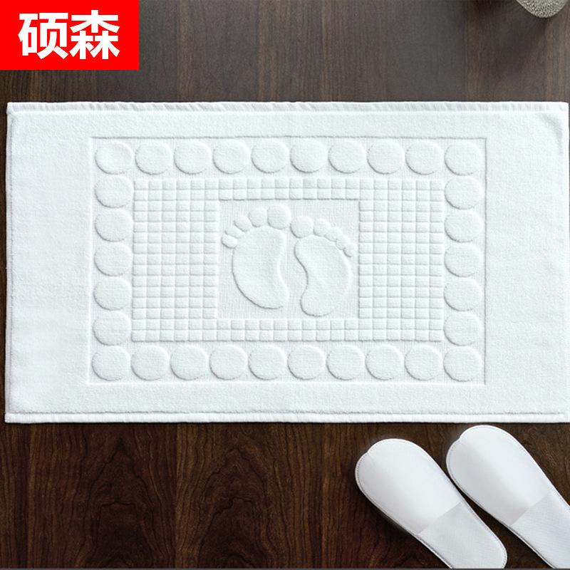 酒店地巾全棉吸水浴室地垫防滑纯棉毛巾速干加厚提花50*80大超厚