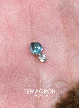 配杆!1*0.8mmG23钛钢海蓝宝单钻mini耳蜗钉女穿刺耳骨钉唇钉耳钉