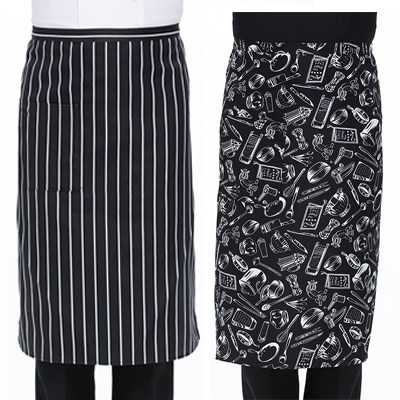 厨师服半身围裙定制酒店餐厅服务员短款半截厨房工作男士餐饮围腰