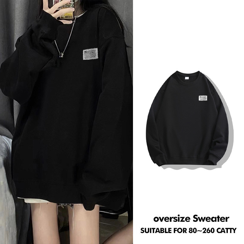 欧美大码宽松高街圆领上衣ins潮