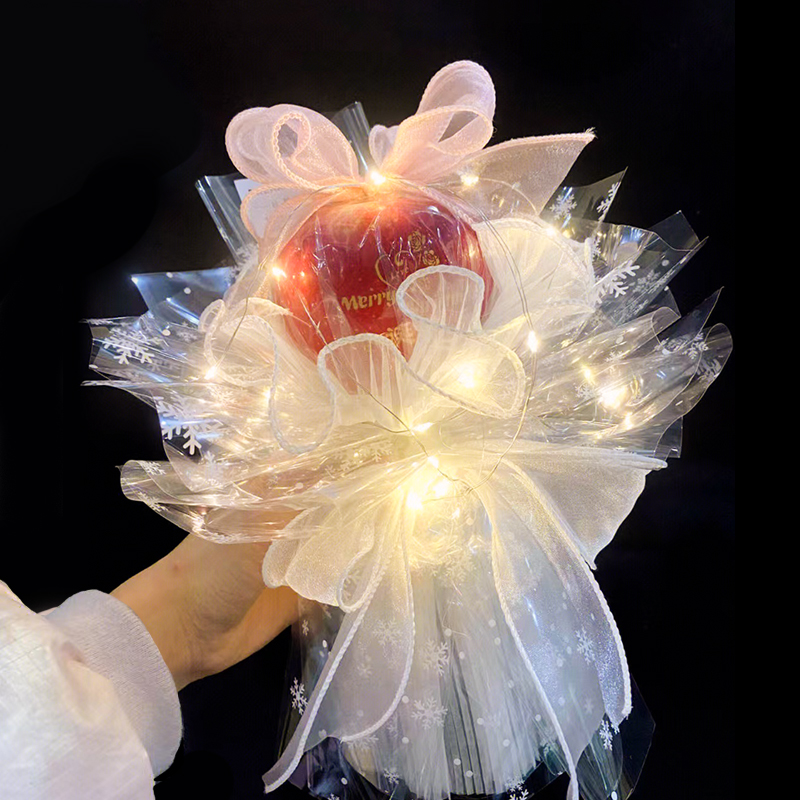 圣诞创意礼物平安夜苹果花束包装平安果diy材料包套装鲜花包装纸